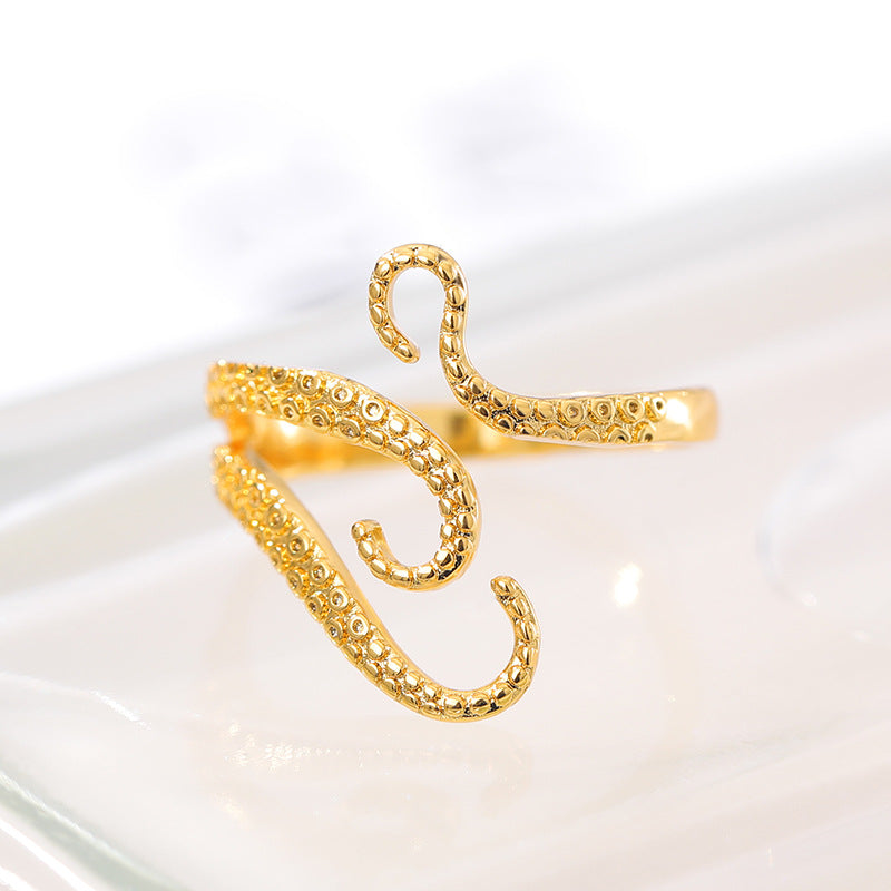 Octopus gevormde gouden ring