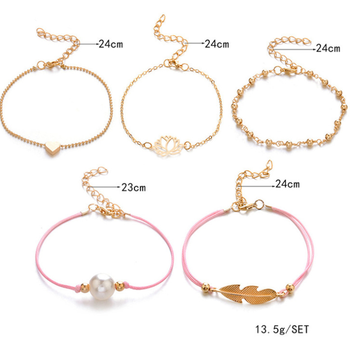 Prachtige armbanden set van 5 verschillende armbandjes