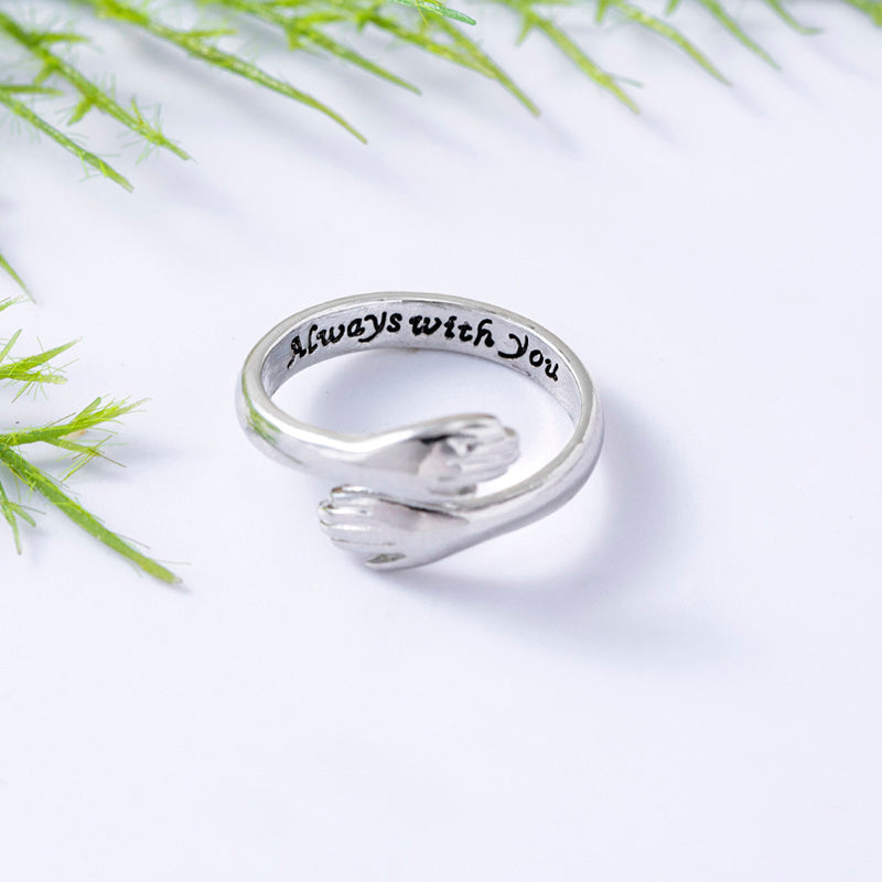 Zilveren 'always whit you' ring