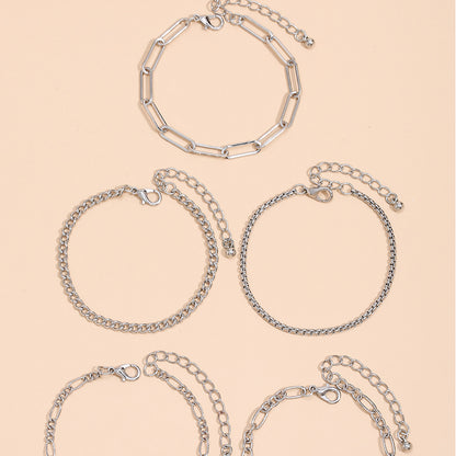 Industriële zilveren armbanden set