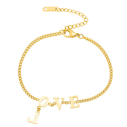 Love armband met hangende letter L