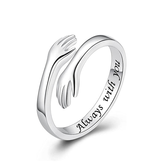 Zilveren 'always whit you' ring